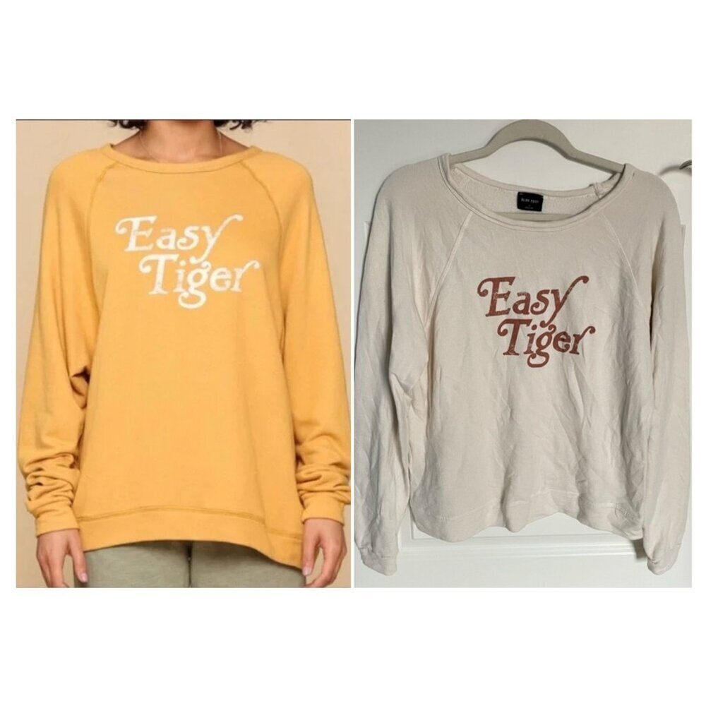 Blank Paige Cream Brown Easy Tiger French Terry Sweatshirt - 29996
